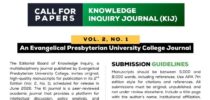CALL FOR PAPERS: KNOWLEDGE INQUIRY JOURNAL (KIJ)